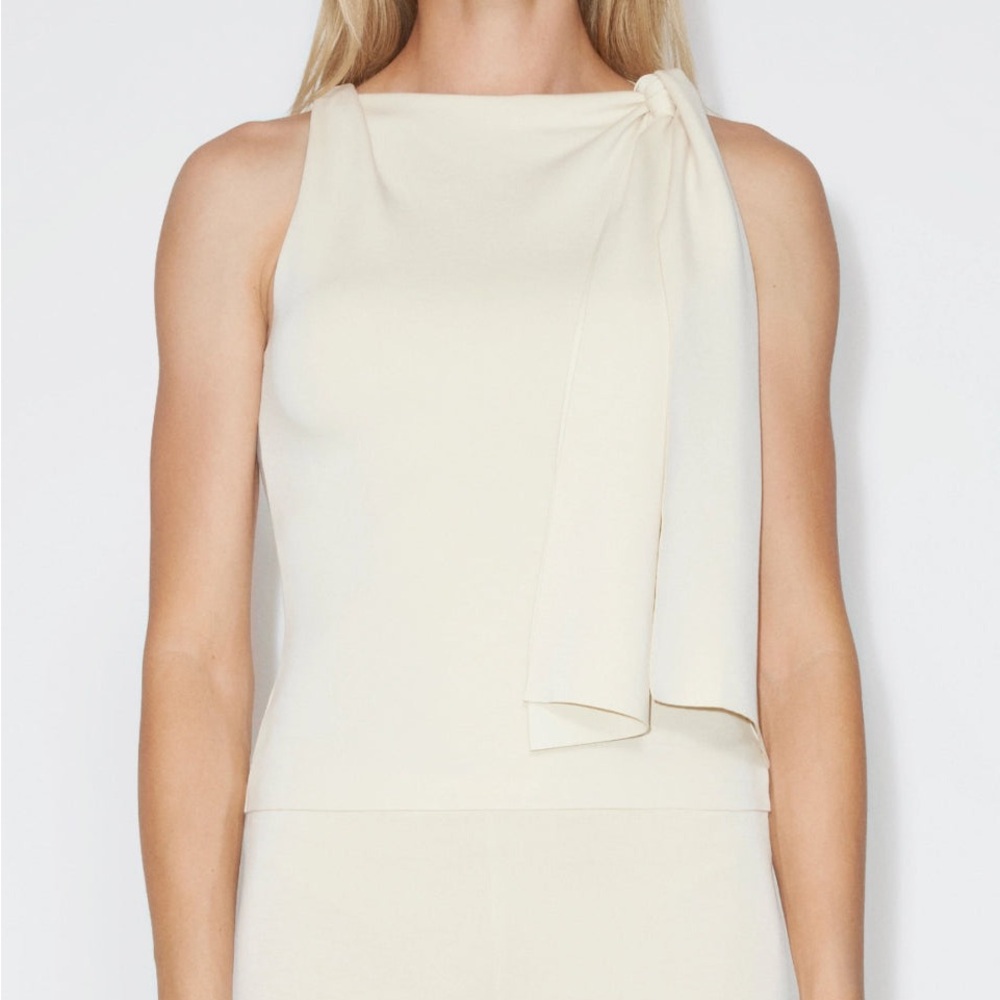 Khy Sueded Stretch Knotted Top Stone
